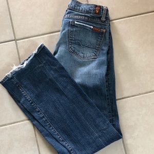 7 for all mankind flare jean- worn- size 25
